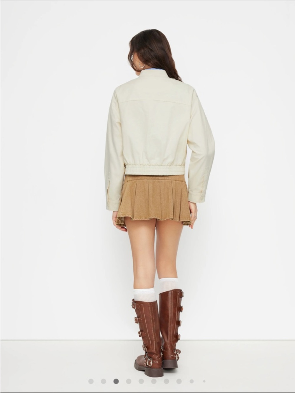 Cider Cream Ruffle-Front Bomber Jacket - Picture 3 of 16